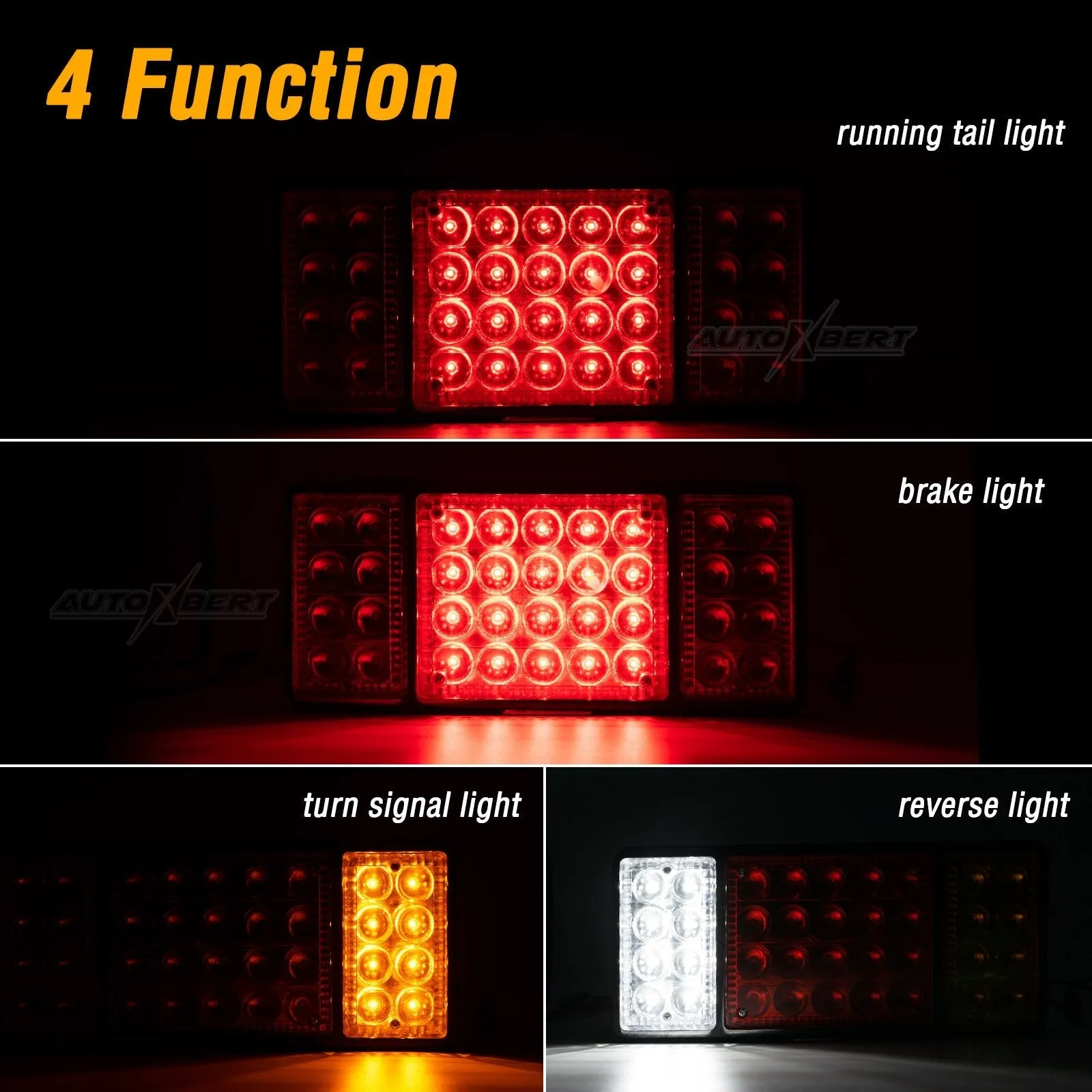 12V 36LED Truck Rear Tail Light Assembly Indicator Reverse Stop Driving Lighting Van Caravan Camper RV Trailer Lorry Bus Boat