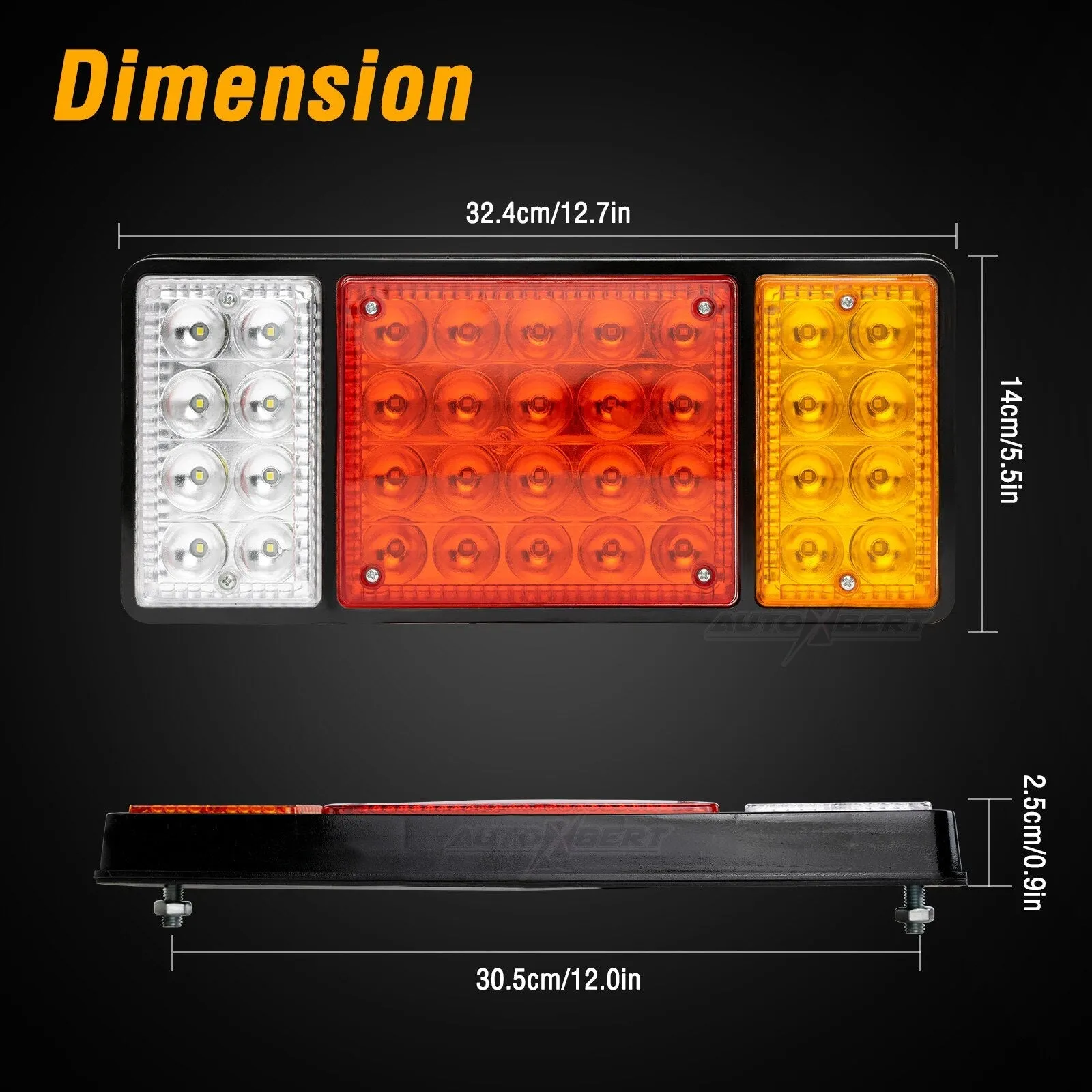 12V 36LED Truck Rear Tail Light Assembly Indicator Reverse Stop Driving Lighting Van Caravan Camper RV Trailer Lorry Bus Boat