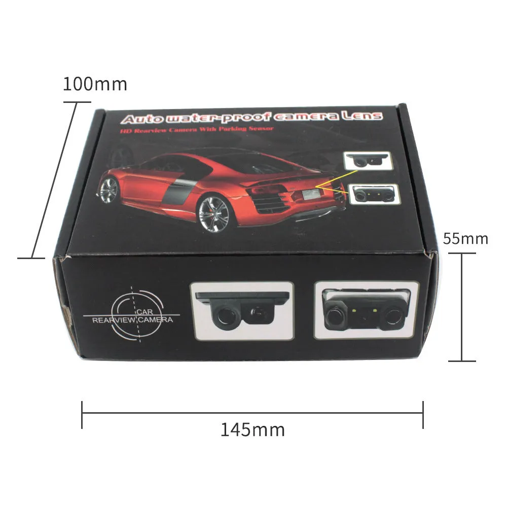 170 Degree 3 IN 1 Video Parking Sensor Car Reverse Backup Rear