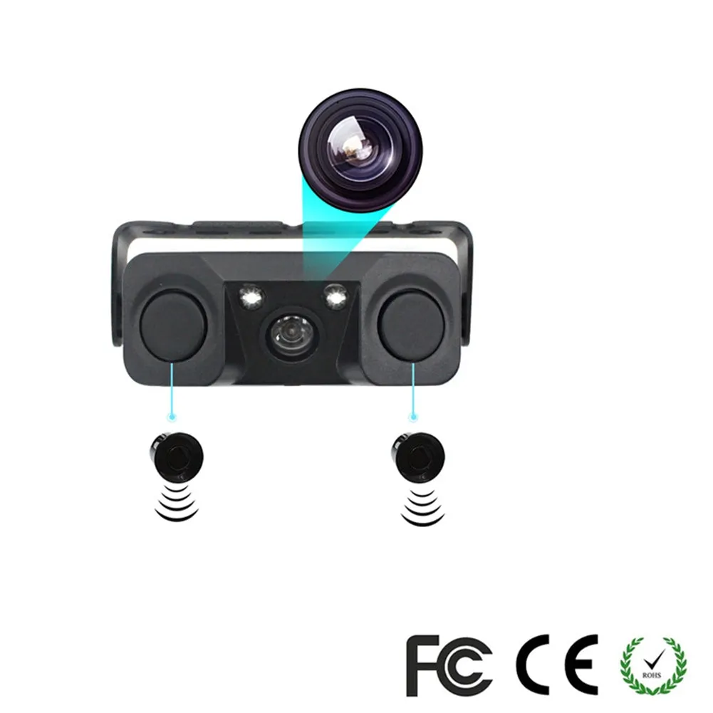 170 Degree 3 IN 1 Video Parking Sensor Car Reverse Backup Rear