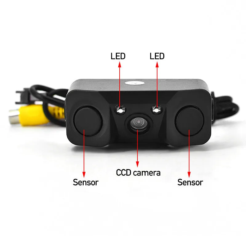 170 Degree 3 IN 1 Video Parking Sensor Car Reverse Backup Rear