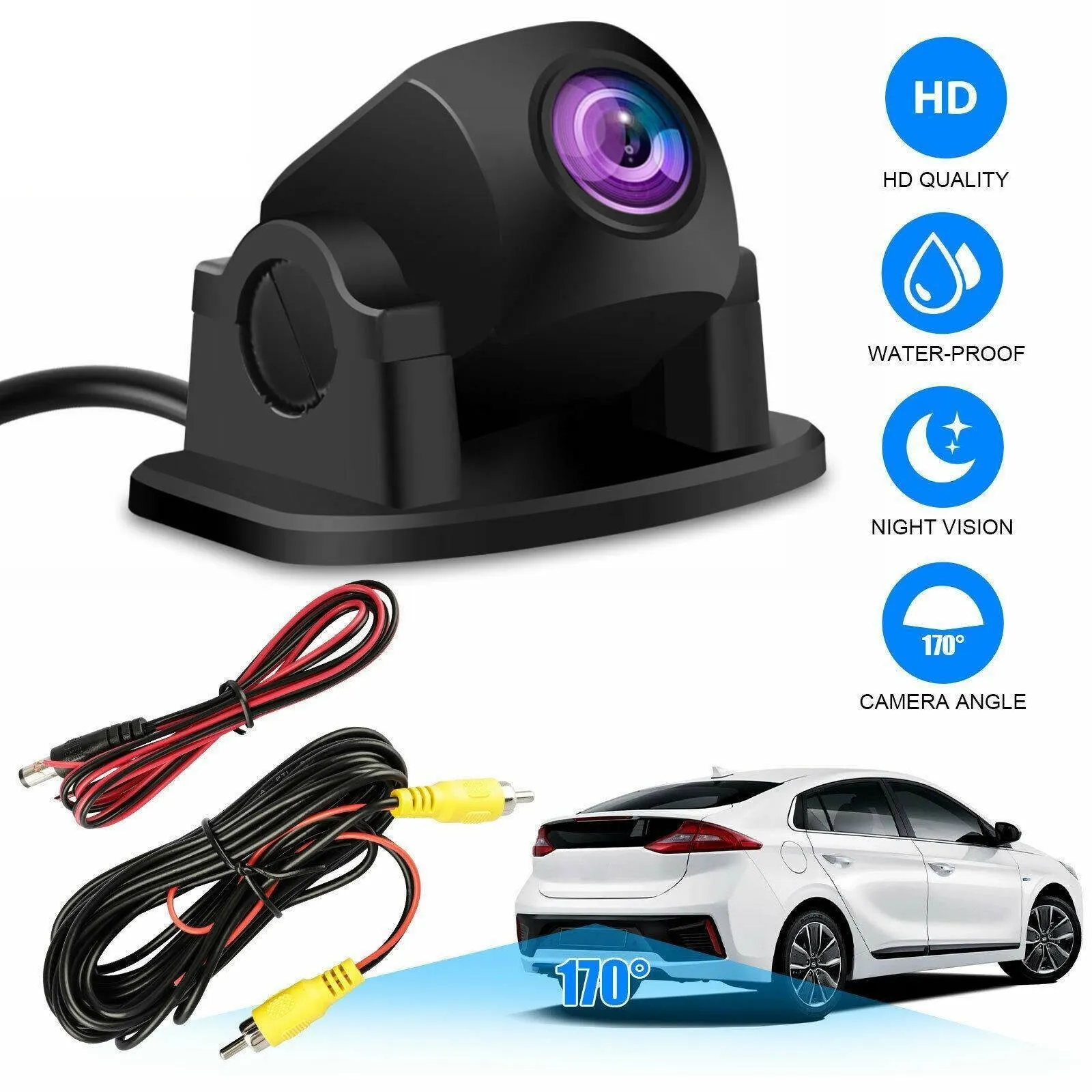 170-degree Hd Cmos Car Backup Camera Front Side Rear View