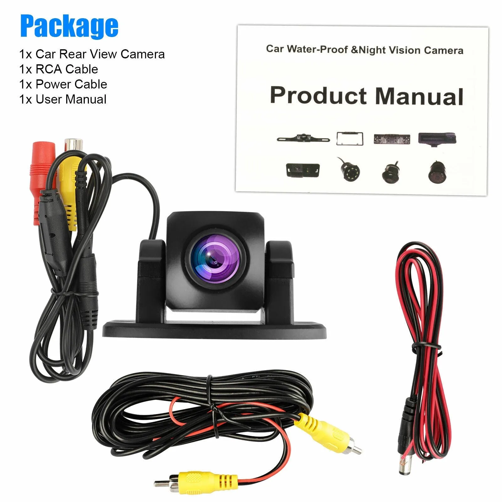 170-degree Hd Cmos Car Backup Camera Front Side Rear View