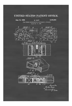 1939 Film Camera Patent - Print, Wall Decor, Photography Art, Camera Art, Old Camera, Camera Decor, Film Camera Poster, Photography Patent