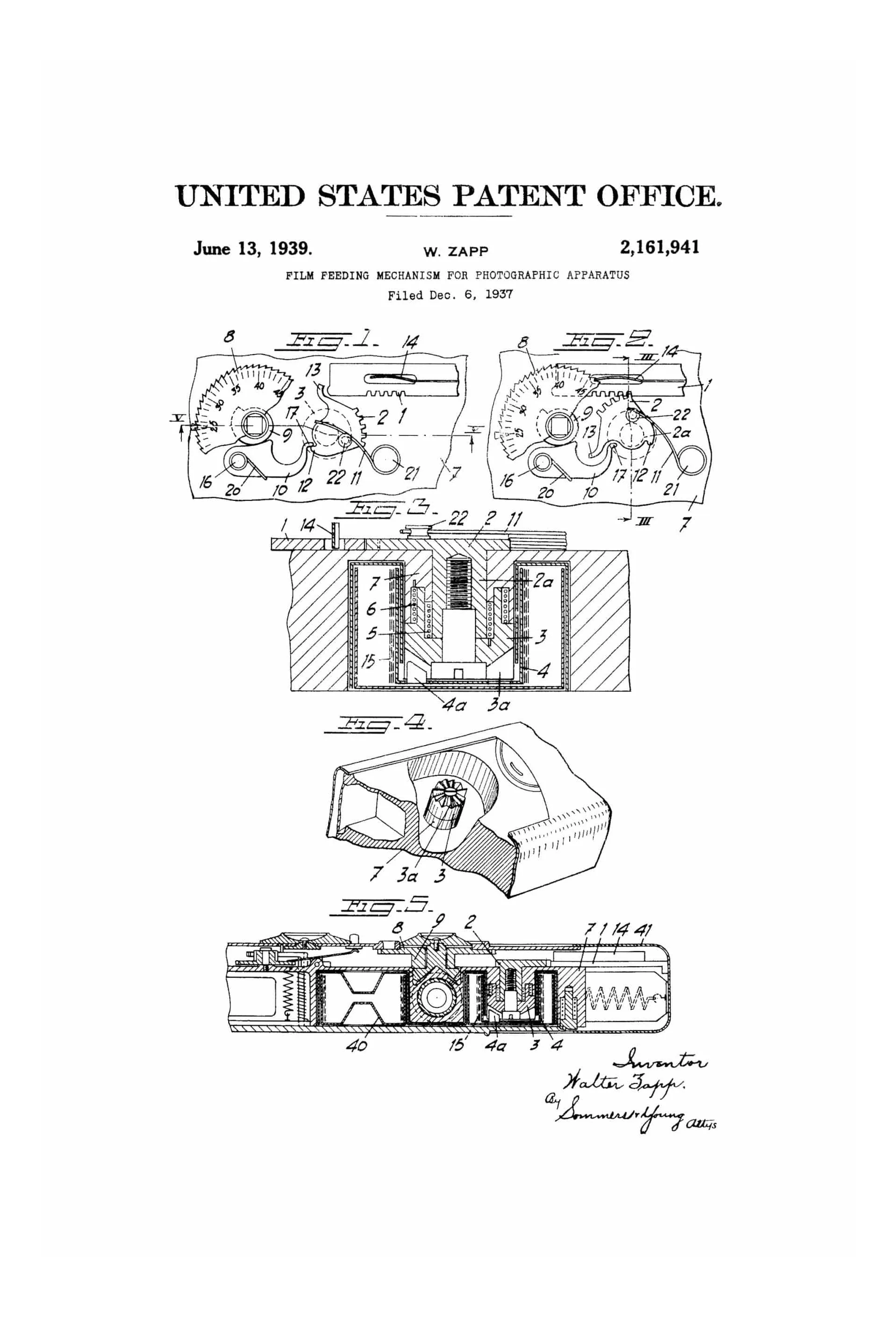 1939 Film Camera Patent - Print, Wall Decor, Photography Art, Camera Art, Old Camera, Camera Decor, Film Camera Poster, Photography Patent