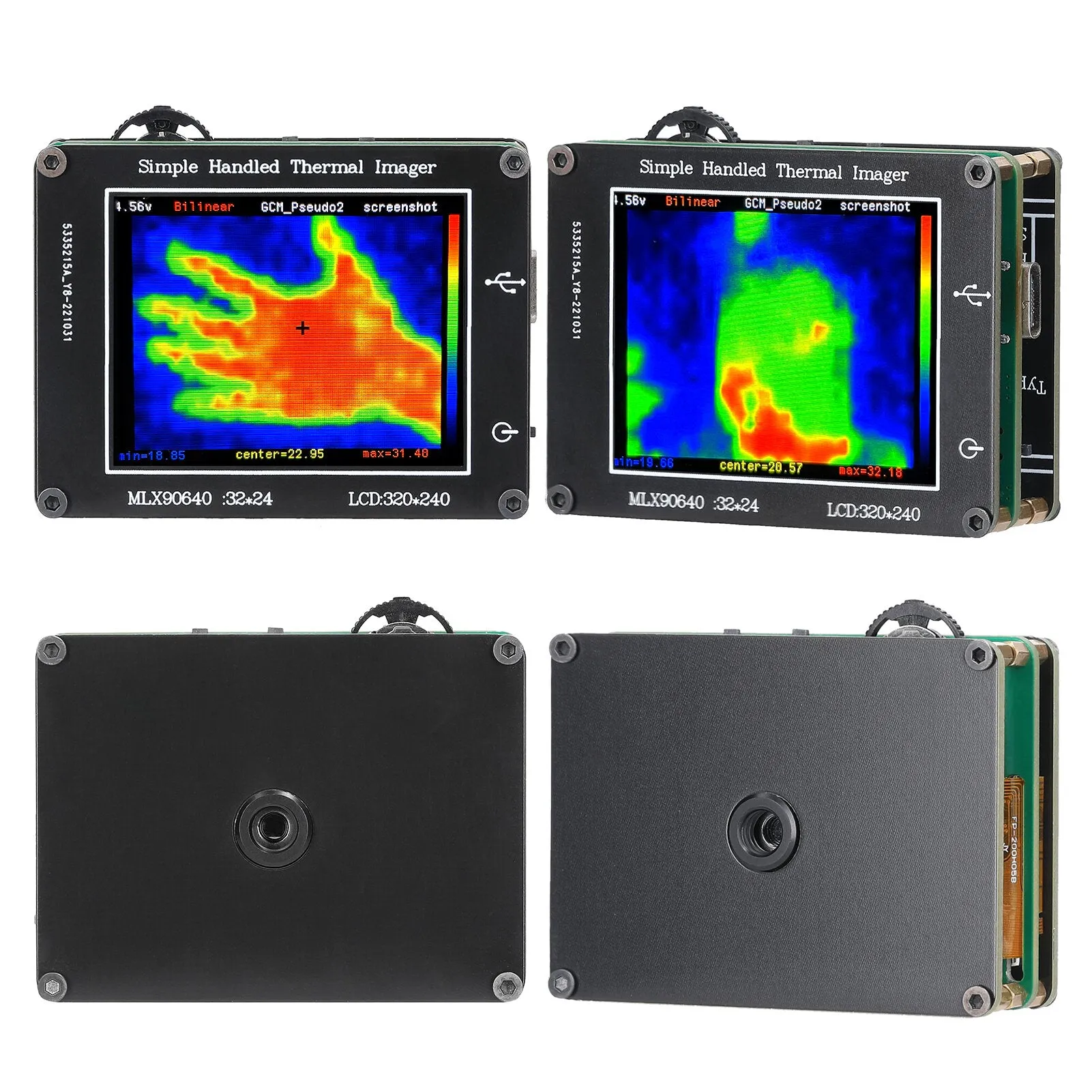 24 * 32 Pixel Infrared Sensor Simple Thermal Imager 2.0inch LCD 240*320 Resolution Clear Definition Imaging Camera -40 to 300