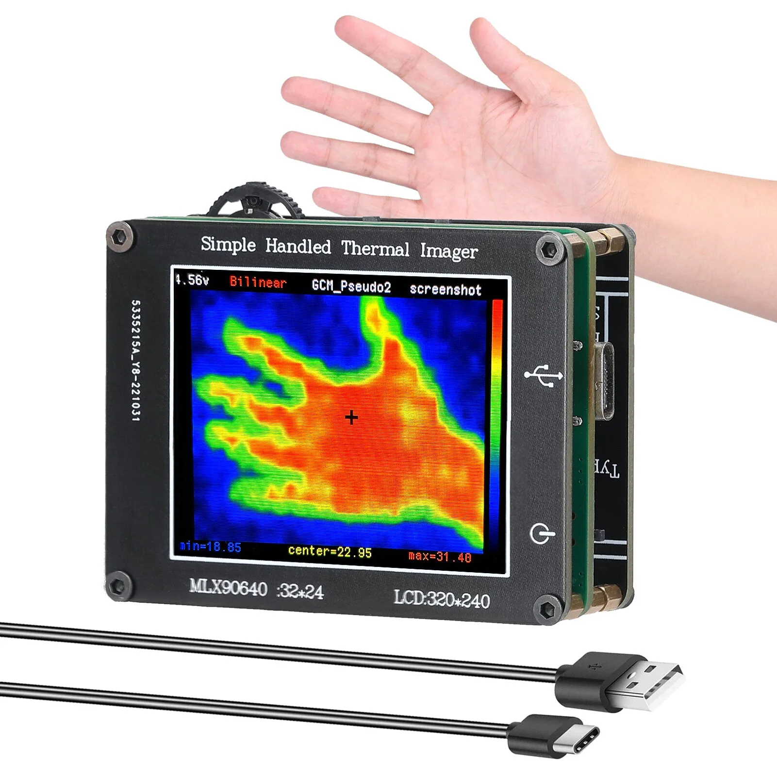 24 * 32 Pixel Infrared Sensor Simple Thermal Imager 2.0inch LCD 240*320 Resolution Clear Definition Imaging Camera -40 to 300