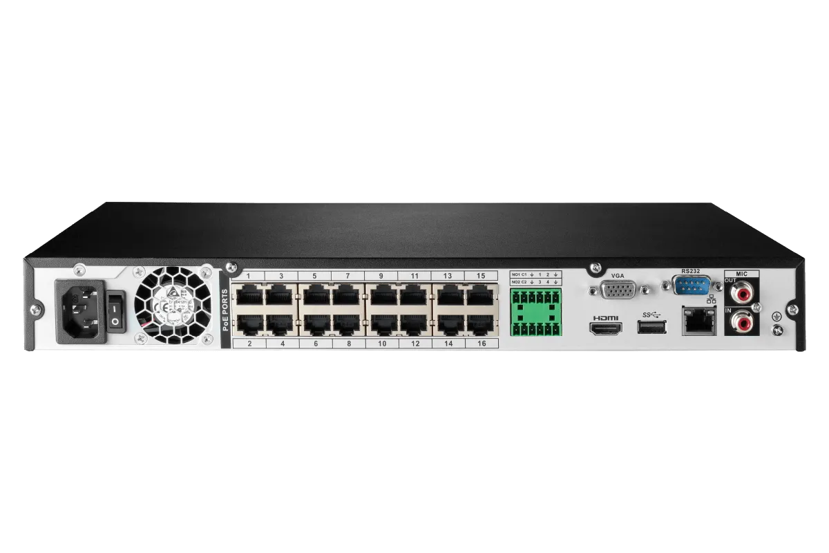 2K IP Security Camera System with 16 Channel NVR and 16 Outdoor 2K 5MP IP Cameras, Color Night Vision