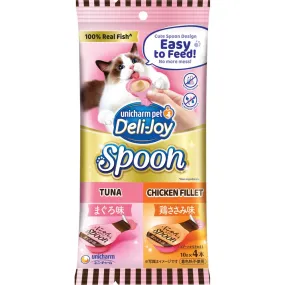 30% OFF: Unicharm Deli-Joy Spoon Tuna & Chicken Fillet Creamy Cat Treats 40g