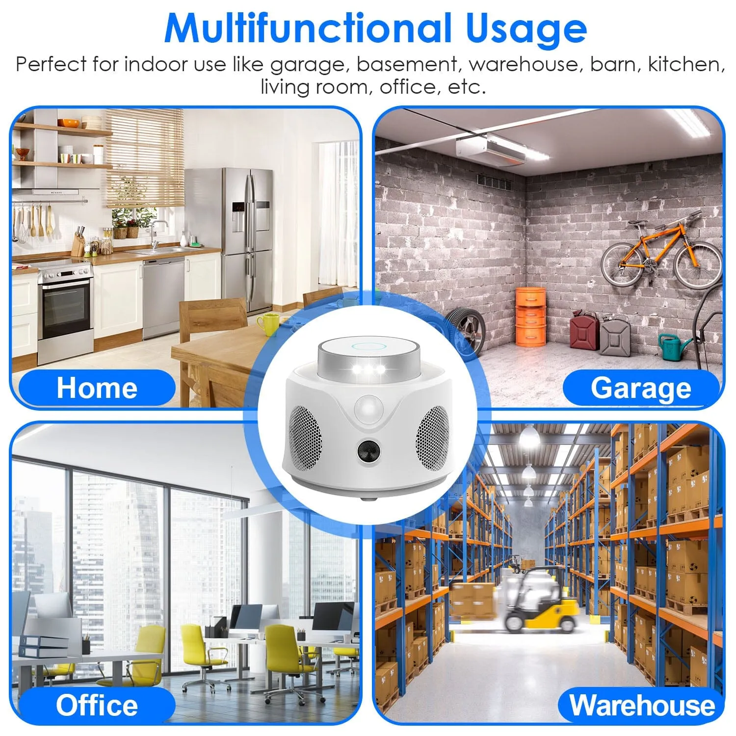 360° Ultrasonic Mice Repellent Indoor with 3 Modes 9 Strobe Lights