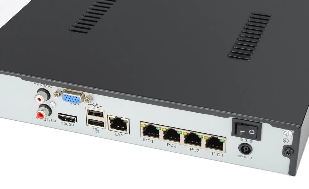 4 Channel 1080P NVR Kit “Sentinel Pro” - 4X 1080P PoE Cameras, Motion Detection, Alarm Notification, Remote Viewing
