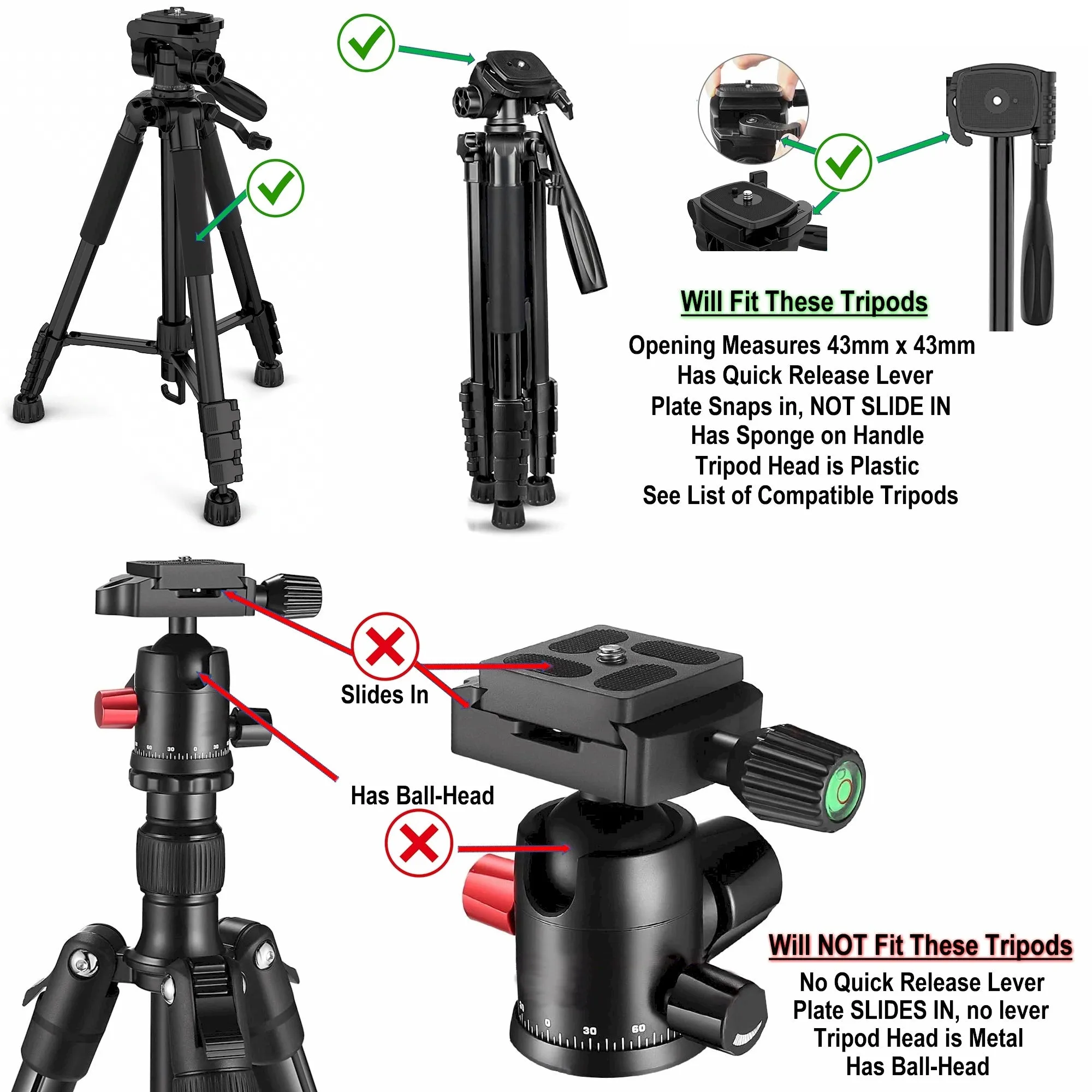 43mm Quick Release Plate for Torjim & Endurax Tripods
