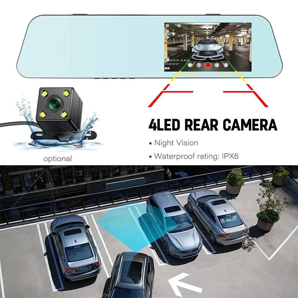 5-inch Rearview Mirror Car Dvr Dash Cam 1080P 2.5d Touch Night