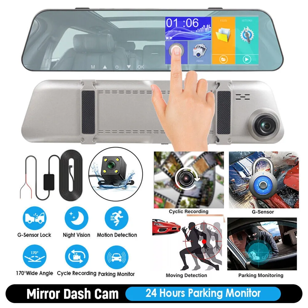 5-inch Rearview Mirror Car Dvr Dash Cam 1080P 2.5d Touch Night