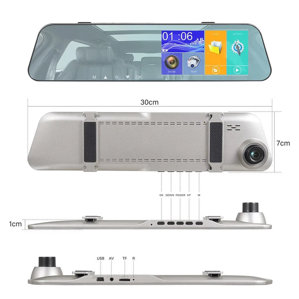 5-inch Rearview Mirror Car Dvr Dash Cam 1080P 2.5d Touch Night