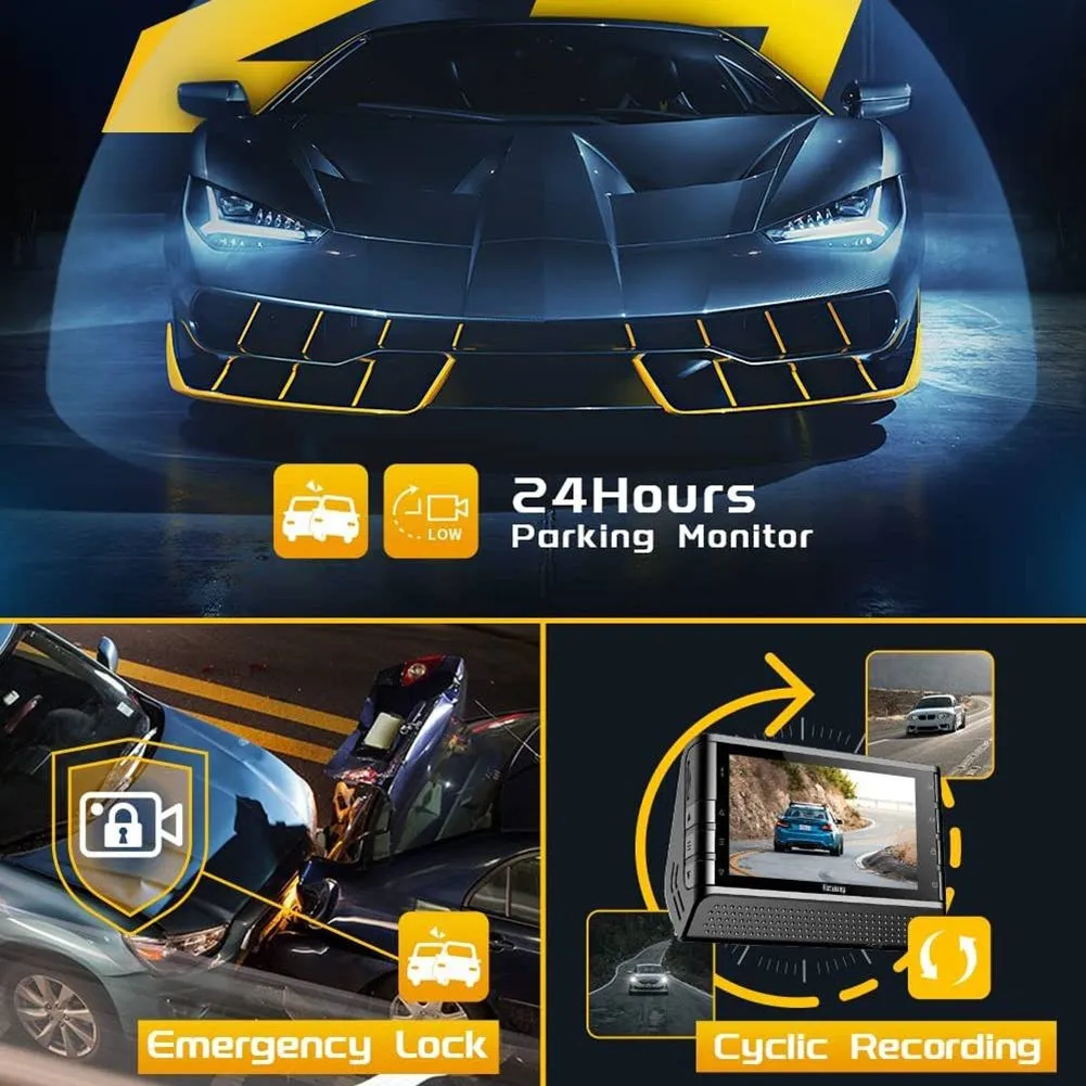 A900 Car Dash Cam 3 Inch Ips Screen Novatek 96670 4k HD Wifi