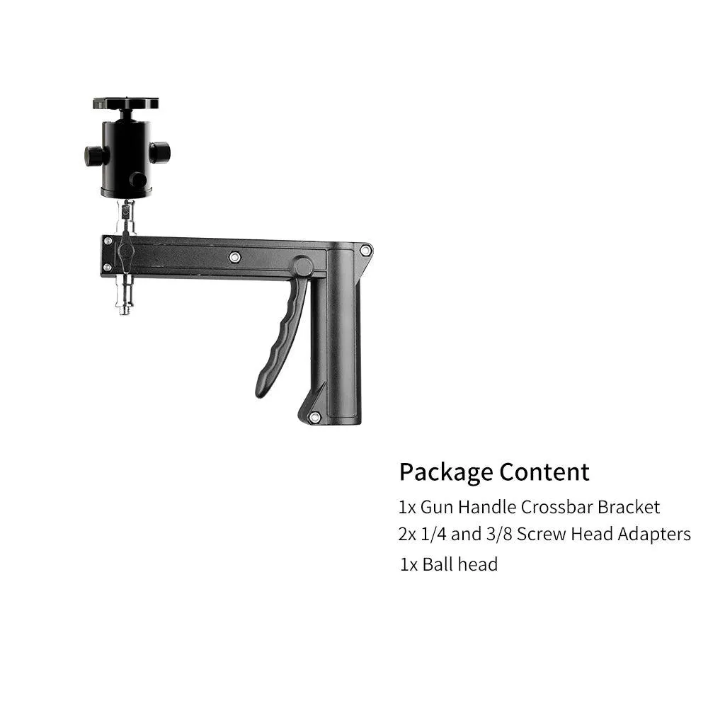 Adjustable Height Gun Grip Light Stand with Wheels and Tripod - LED Softbox Support