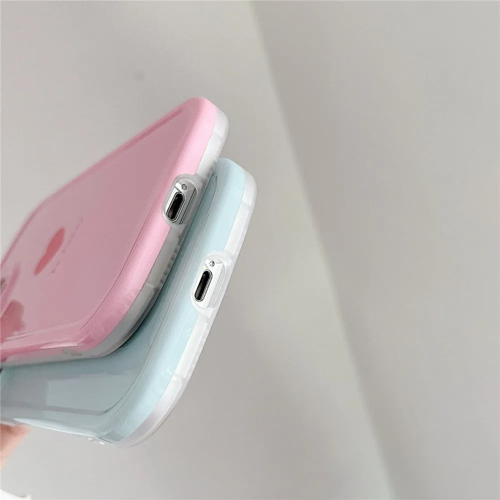 Anymob iPhone Case Purple Lovely Love Heart Soft Silicone Shockproof Bumper Camera Protection Cover