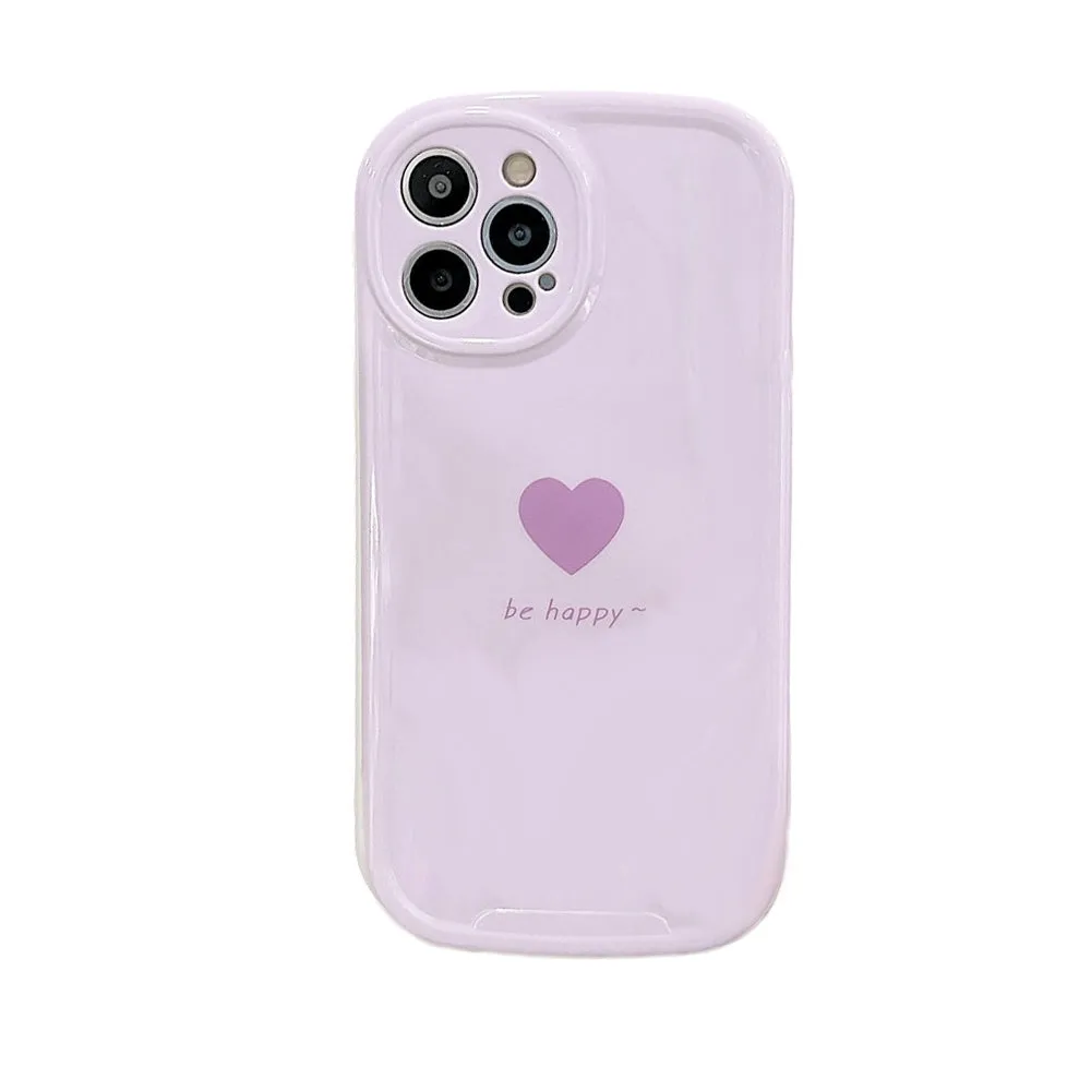 Anymob iPhone Case Purple Lovely Love Heart Soft Silicone Shockproof Bumper Camera Protection Cover