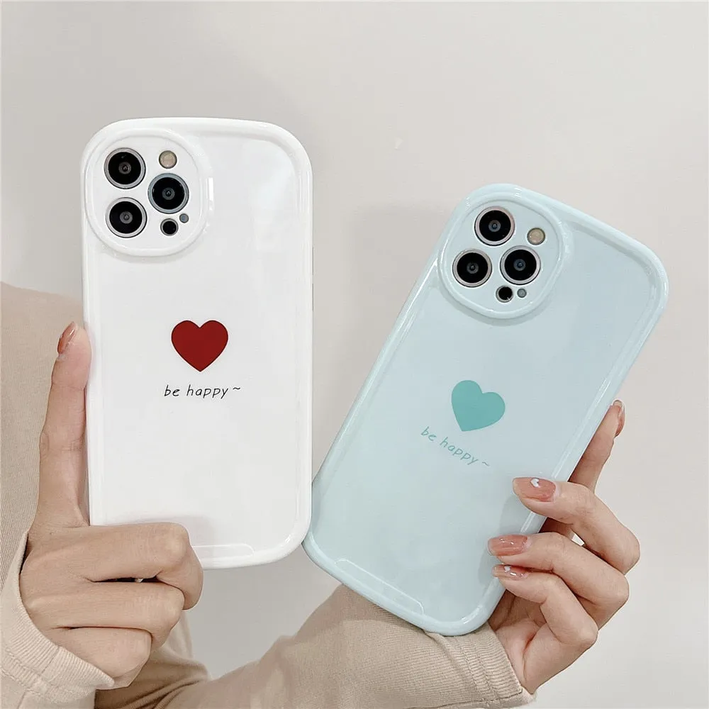 Anymob iPhone Case Purple Lovely Love Heart Soft Silicone Shockproof Bumper Camera Protection Cover