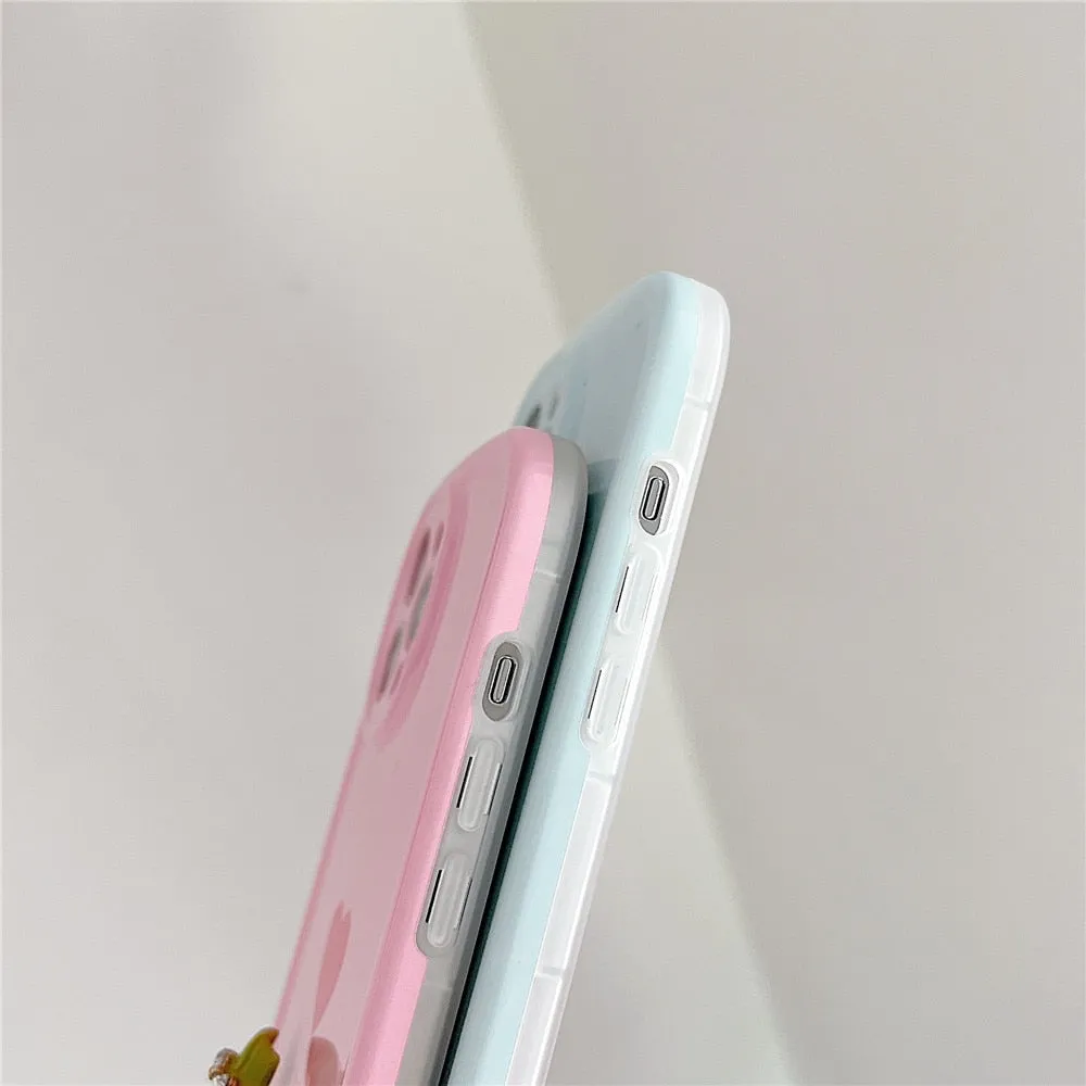 Anymob iPhone Case Purple Lovely Love Heart Soft Silicone Shockproof Bumper Camera Protection Cover