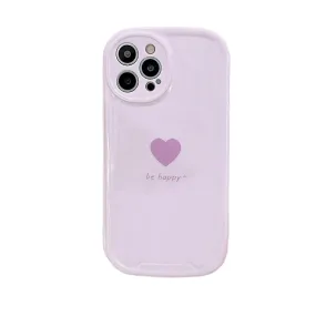 Anymob iPhone Case Purple Lovely Love Heart Soft Silicone Shockproof Bumper Camera Protection Cover