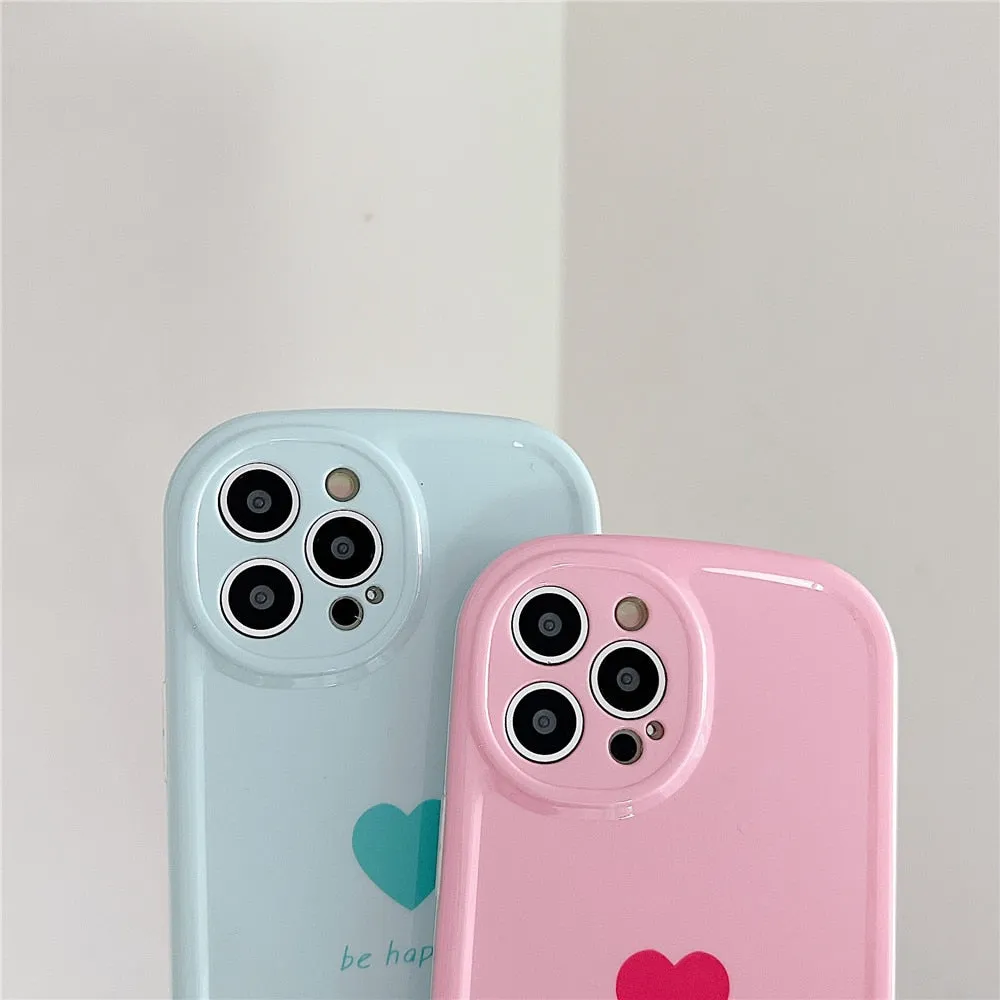 Anymob iPhone Case Purple Lovely Love Heart Soft Silicone Shockproof Bumper Camera Protection Cover