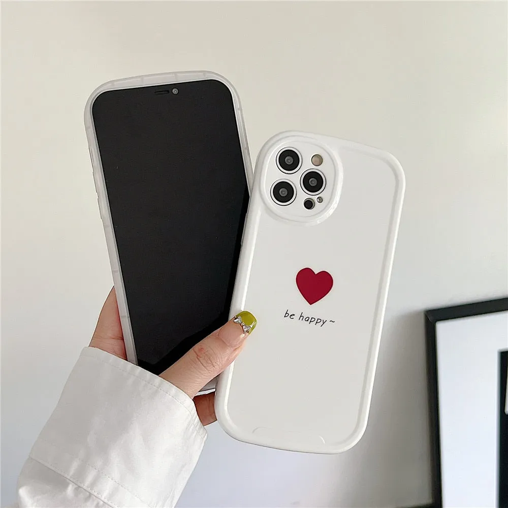Anymob iPhone Case Purple Lovely Love Heart Soft Silicone Shockproof Bumper Camera Protection Cover