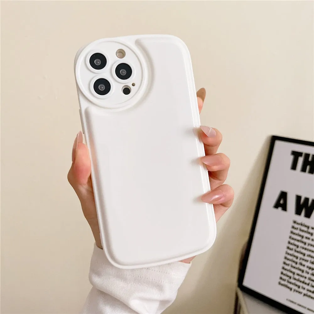 Anymob iPhone Clear Candy Color Phone Case Round Camera Protection Silicone Cover