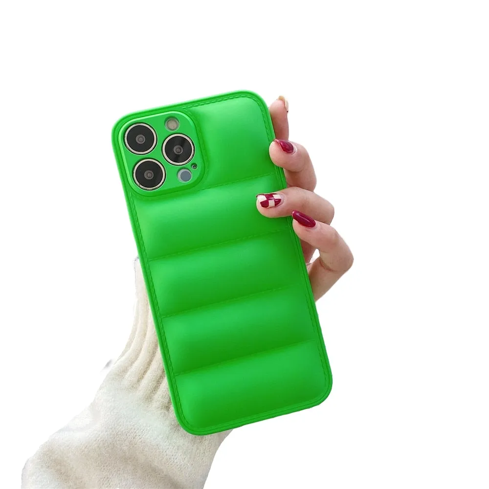 Anymob iPhone Green Fashion Jacket Phone Case Shockproof Soft Silicone Camera Protection Cover