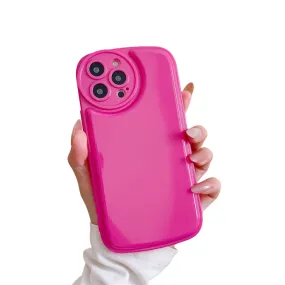 Anymob iPhone Magenta Candy Color Phone Case Round Camera Protection Silicone Cover