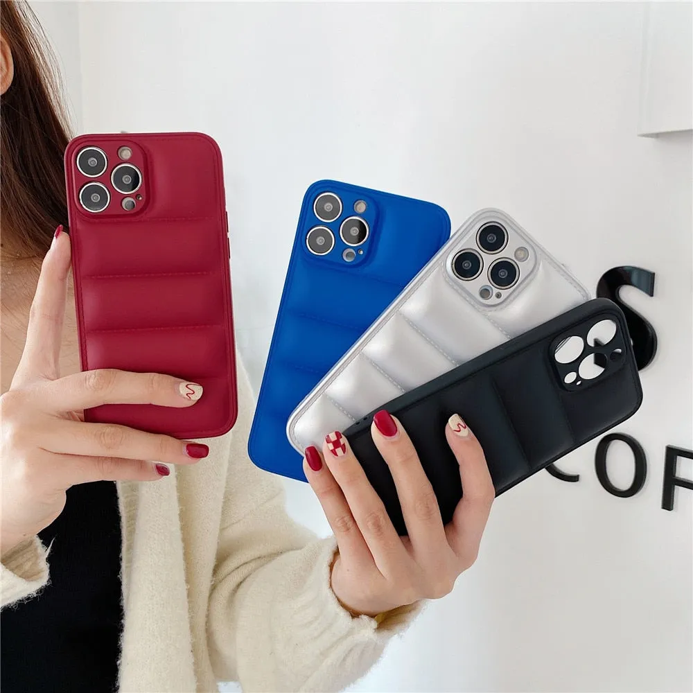 Anymob iPhone Silver Fashion Jacket Phone Case Shockproof Soft Silicone Camera Protection Cover