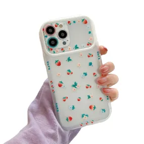 Anymob iPhone Srawberry Silicone Soft Back Case With Color Camera Protection Phone Cover