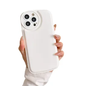 Anymob iPhone White Candy Color Phone Case Round Camera Protection Silicone Cover
