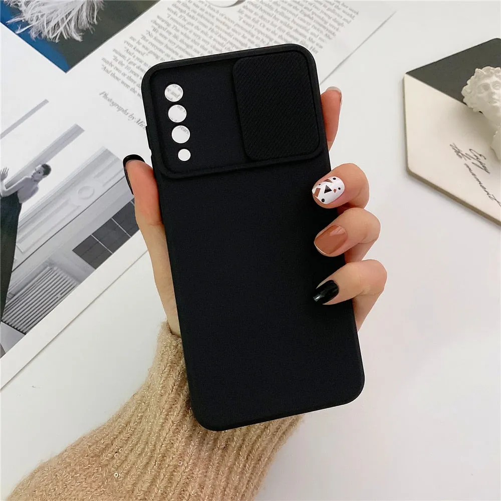 Anymob Samsung Case Black Camera Lens Protection Phone Color Candy Soft Back Cover