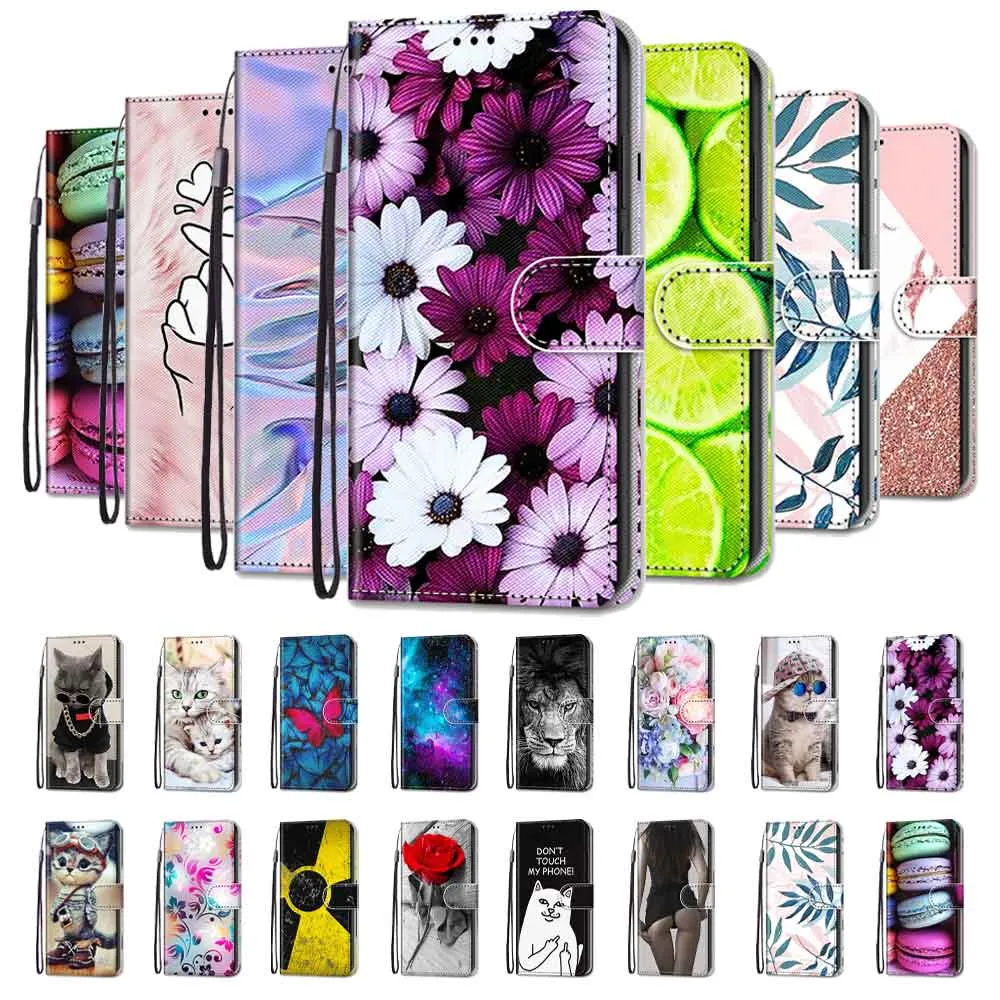 Anymob Samsung Case Cute Camera Cat Magnetic Flip Leather Card Slot Wallet Phone Cover Protection