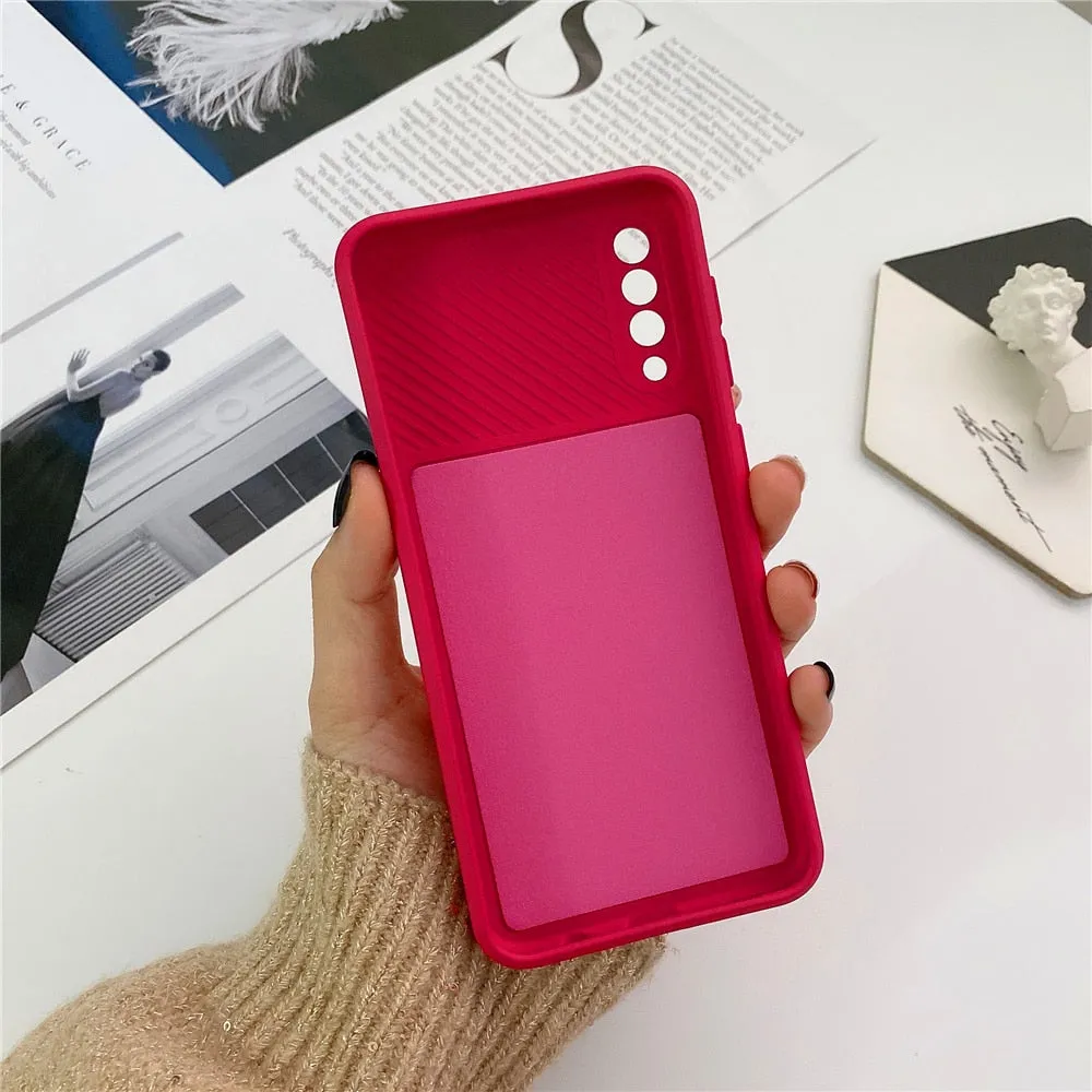 Anymob Samsung Case Green Camera Lens Protection Phone Color Candy Soft Back Cover