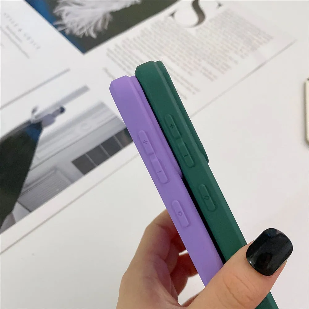Anymob Samsung Case Green Camera Lens Protection Phone Color Candy Soft Back Cover