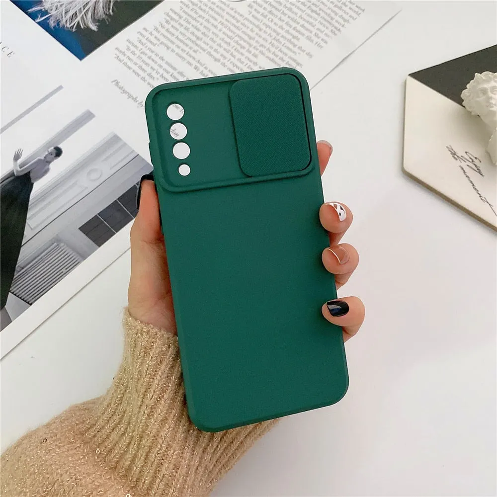 Anymob Samsung Case Green Camera Lens Protection Phone Color Candy Soft Back Cover