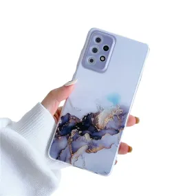 Anymob Samsung Grey Acrylic Marble Camera Protector Phone Case Soft Silicone Back Cover
