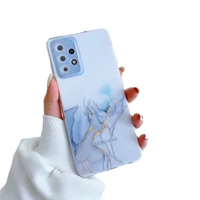 Anymob Samsung Lavender Acrylic Marble Camera Protector Phone Case Soft Silicone Back Cover