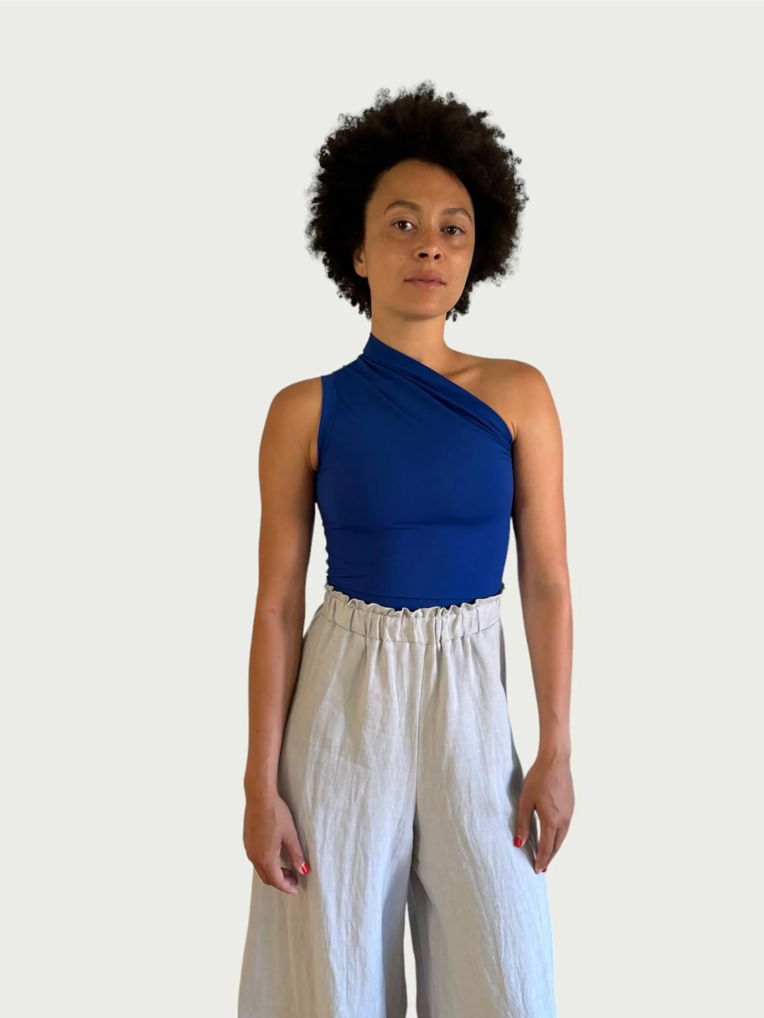 Asymmetrical Tank Top in Electric Blue