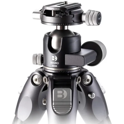 Benro Tortoise Columnless Carbon Fiber Three Series Tripod with GX35 Ballhead, 5 Leg Sections, Twist Leg Locks, Padded Carrying Case