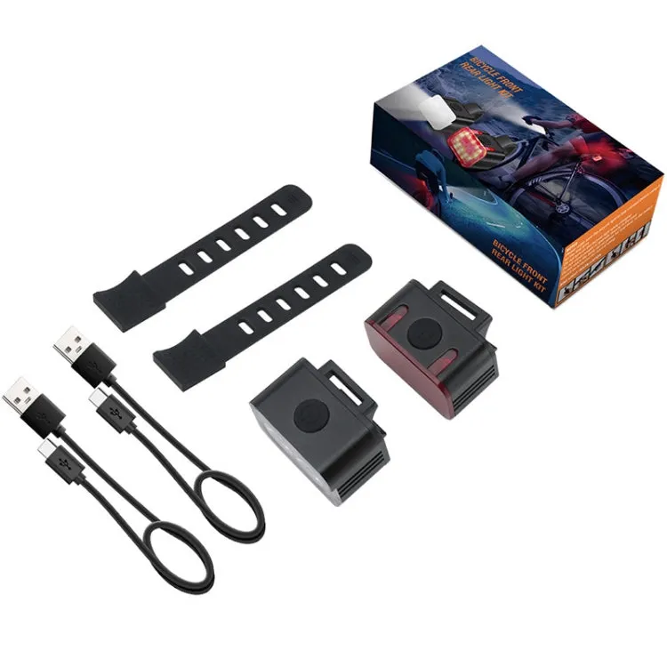 Bicycle Light USB Charging Outdoor LED Riding Lamp Set, Style: Front Light Tail Light