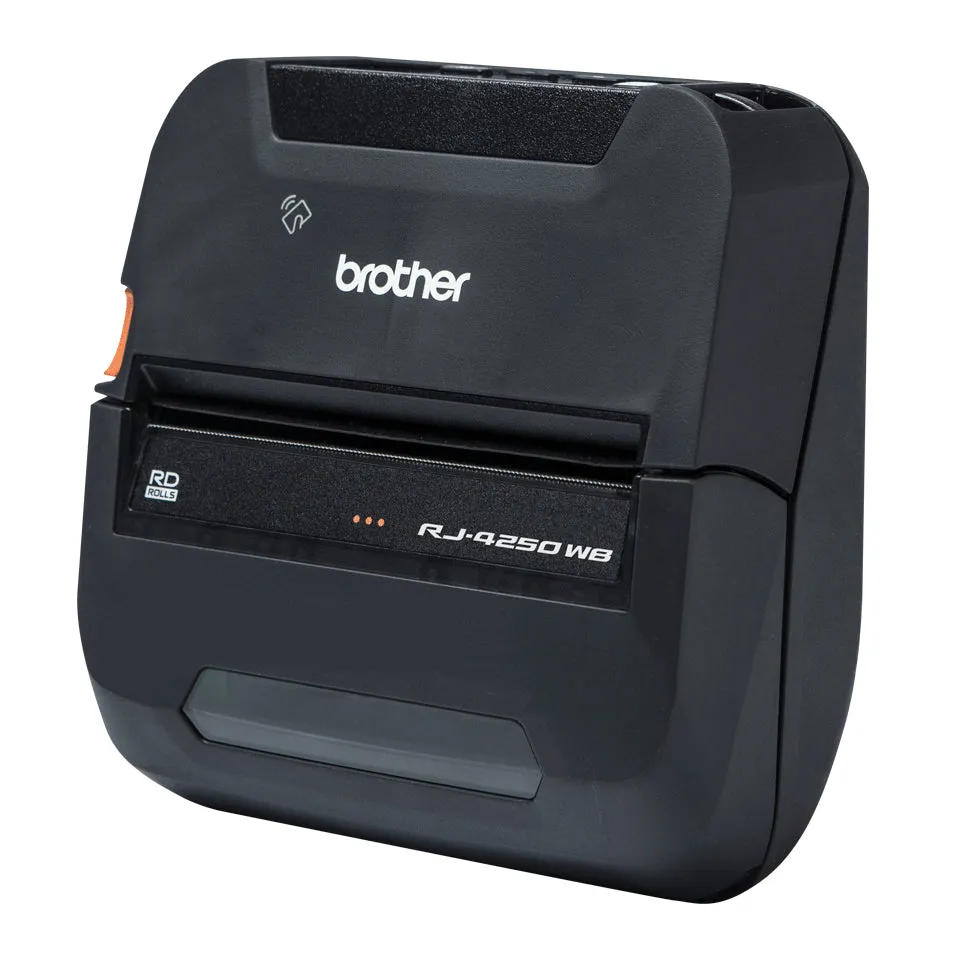 Brother RuggedJet 4250WB 4" Mobile Direct Thermal Printer, Mono, Label/Receipt Print, USB, WiFi - RJ4250WB