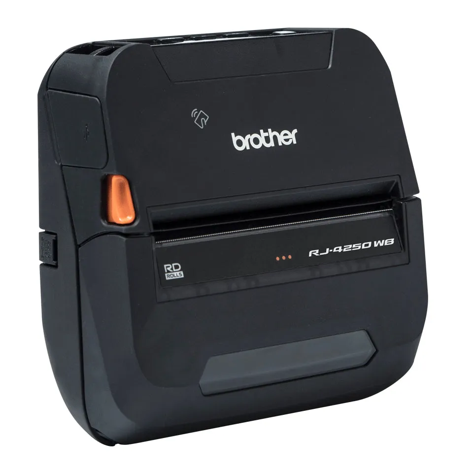 Brother RuggedJet 4250WB 4" Mobile Direct Thermal Printer, Mono, Label/Receipt Print, USB, WiFi - RJ4250WB