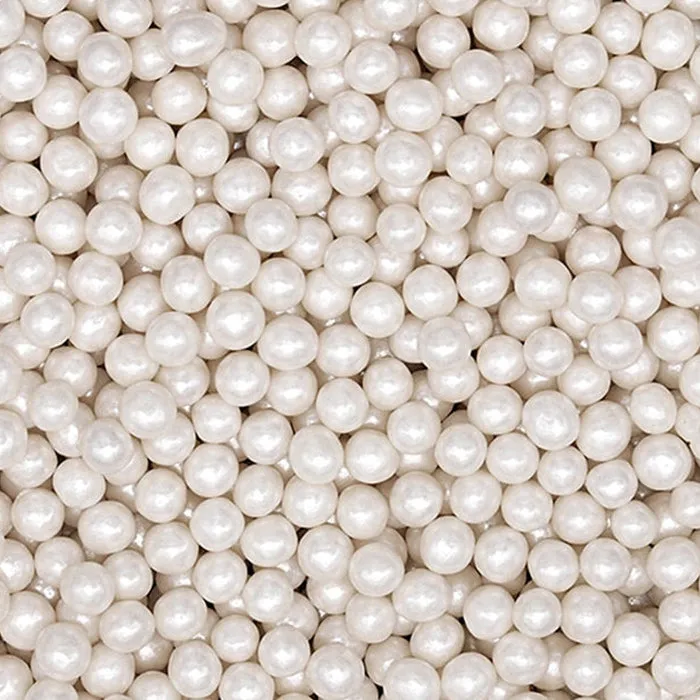 Bulk Pack 4mm Shimmer Pearls - Gltuen Free Vegan Sprinkles for Cakes
