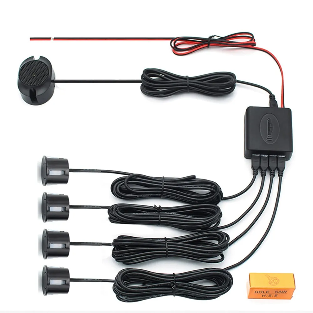 Car Parking Sensor 4 Sensors Probe 22mm with Buzzer Reversing