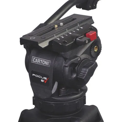 Cartoni Focus 8 Fluid Head with Sliding Plate &amp; APTP Tripod (75mm)