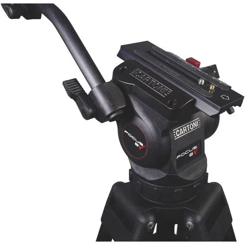 Cartoni Focus 8 Fluid Head with Sliding Plate &amp; APTP Tripod (75mm)